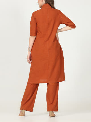Elegant Co Ord Set  Orange And Navy Saltpetre