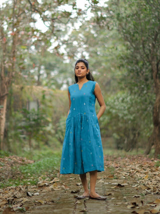 Fern Green Jamdani Dress