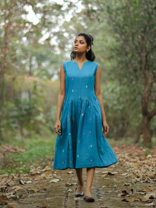 Fern Green Jamdani Dress