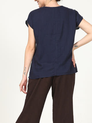 Classic Organic Cotton Top Navy