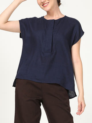 Classic Organic Cotton Top Navy