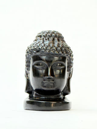 Black Obsidian Buddha Face Hand Carved Crystal