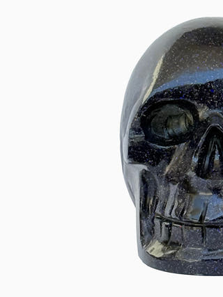 Blue Goldstone Crystal Skull