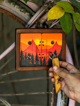 Sunset Mini Key Keyholder Scrapshala