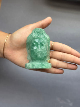 Fluorite Buddha Face Hand Carved Crystal