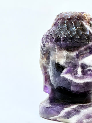 Amethyst Buddha Face Hand Carved Crystal