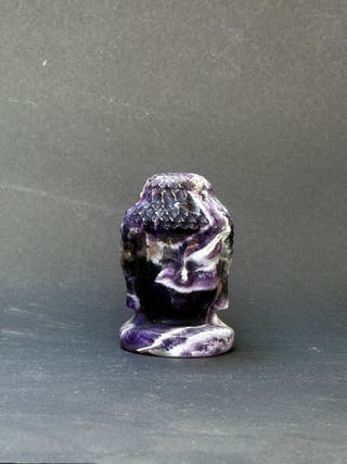 Amethyst Buddha Face Hand Carved Crystal