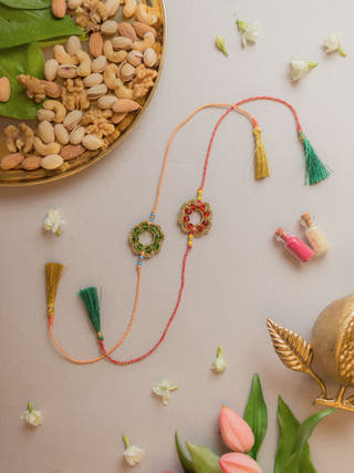Heritage Threads Crochet Rakhi (Set Of 2)