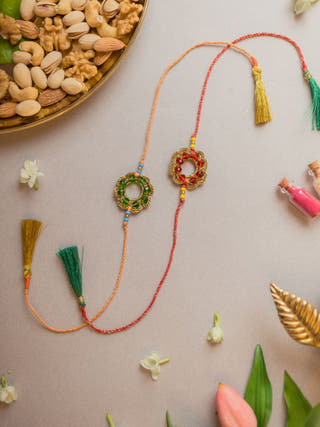 Heritage Threads Crochet Rakhi (Set Of 2)