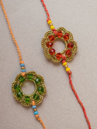 Heritage Threads Crochet Rakhi (Set Of 2)