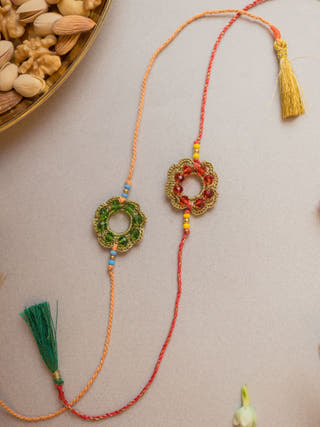 Heritage Threads Crochet Rakhi (Set Of 2)