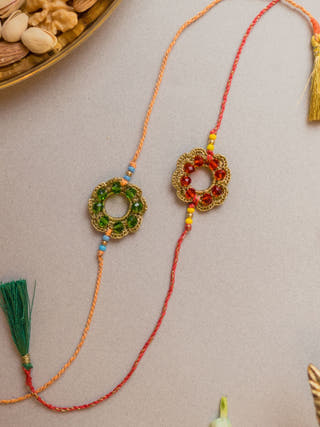 Heritage Threads Crochet Rakhi (Set Of 2)