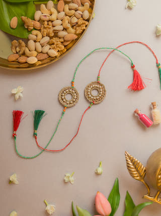 Moon Ring Crochet Rakhi (Set Of 2)
