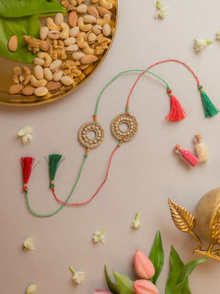 Moon Ring Crochet Rakhi (Set Of 2)