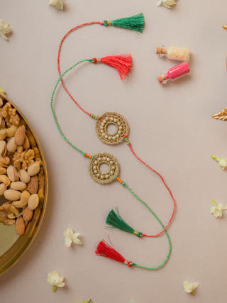 Moon Ring Crochet Rakhi (Set Of 2)