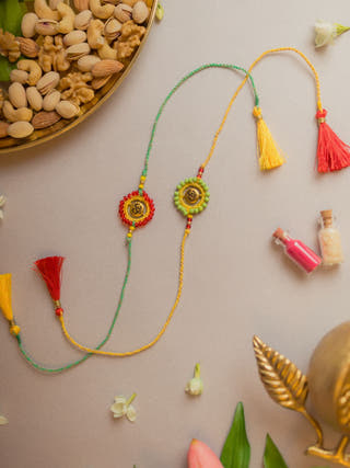 Om Aura Crochet Rakhi (Set Of 2)