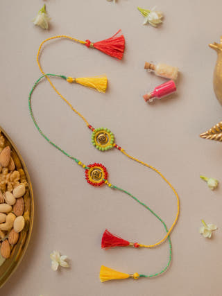 Om Aura Crochet Rakhi (Set Of 2)
