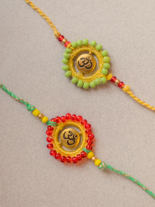 Om Aura Crochet Rakhi (Set Of 2)