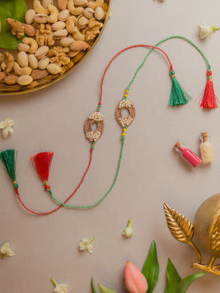 Moon And Shine Crochet Rakhi (Set Of 2)