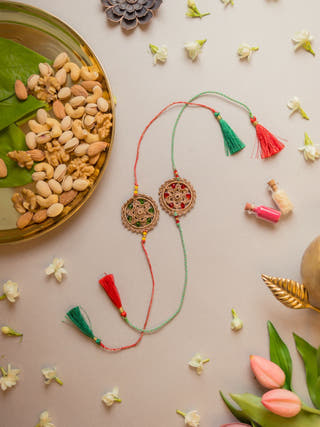Heritage Flower Crochet Rakhi (Set Of 2)