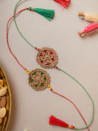 Heritage Flower Crochet Rakhi (Set Of 2)