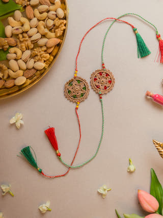 Heritage Flower Crochet Rakhi (Set Of 2)