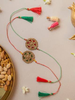 Heritage Flower Crochet Rakhi (Set Of 2)