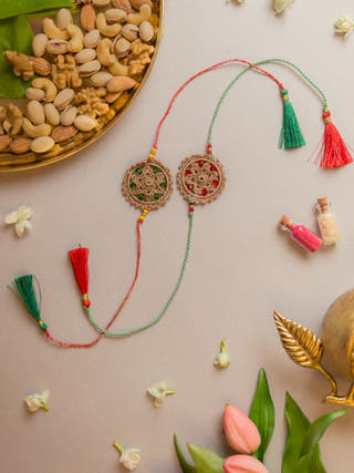 Heritage Flower Crochet Rakhi (Set Of 2)