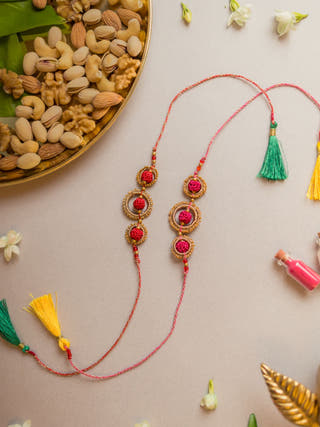 Sacred Loop Crochet Rakhi (Set Of 2)
