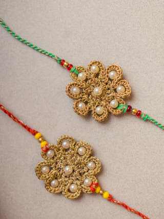 Sunbeam Crochet Rakhi (Set Of 2)