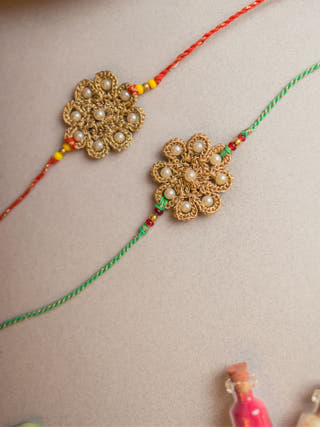 Sunbeam Crochet Rakhi (Set Of 2)