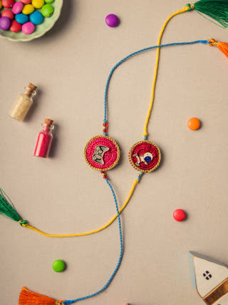 Digial Star Kids Crochet Rakhi (Set Of 2)