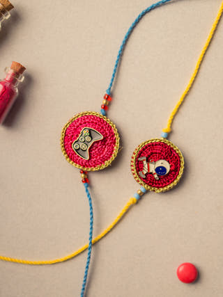 Digial Star Kids Crochet Rakhi (Set Of 2)