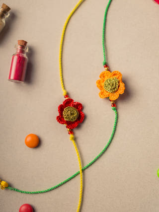 Stars Crochet Rakhi Set (Set Of 2)