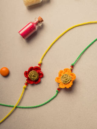 Stars Crochet Rakhi Set (Set Of 2)