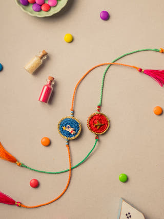 Universe Crochet Rakhi Set (Set Of 2)