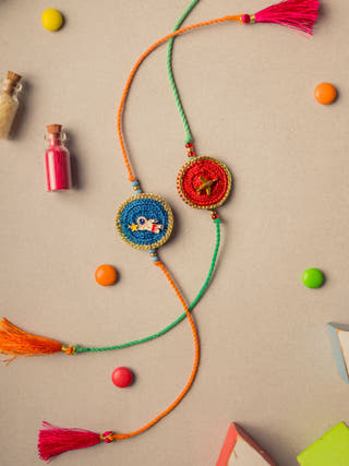 Universe Crochet Rakhi Set (Set Of 2)