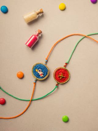 Universe Crochet Rakhi Set (Set Of 2)