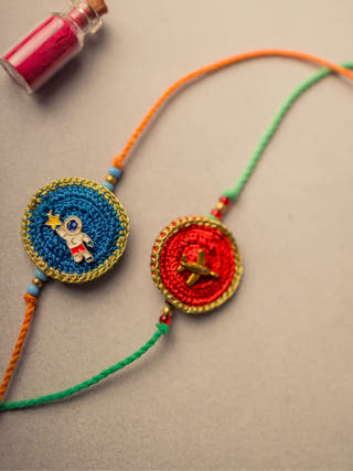 Universe Crochet Rakhi Set (Set Of 2)