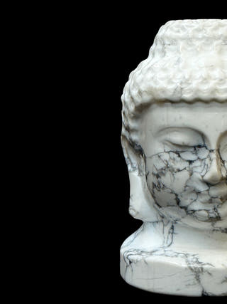 Howlite Buddha Face Hand Carved Crystal