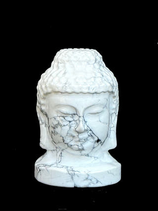 Howlite Buddha Face Hand Carved Crystal