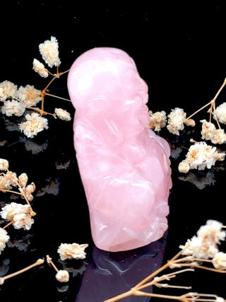 Rose Quartz Laughing Buddha
