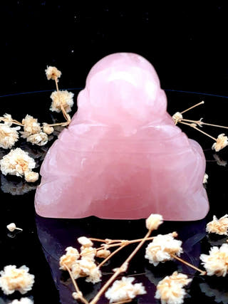Rose Quartz Laughing Buddha
