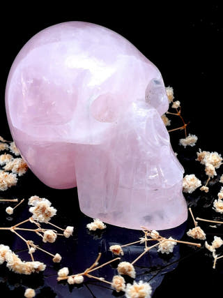 Rose Quartz Crystal Skull