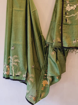 Shanti  Silk Saree  Green KAUSEYAH