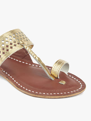 Golden Diamonds in the sky Kolhapuri Chappal