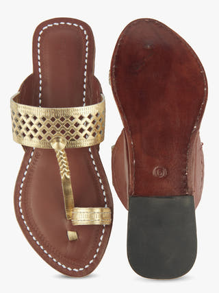 Golden Diamonds in the sky Kolhapuri Chappal