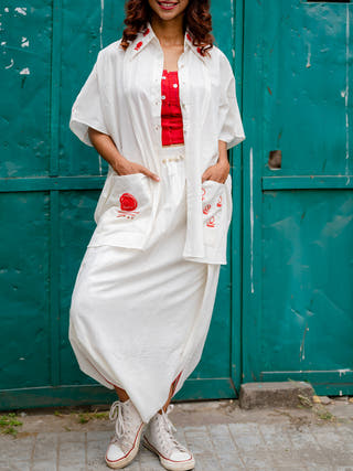 SHVET Top Kaftan White Prathaa