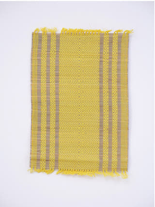 Handcrafted Madhurkathi set of Table Mat and Runner Golden Yellow Pratima Mat Industries