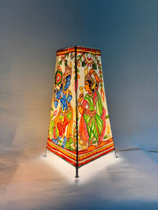 Radha Krishan Tholu Table Lamp - Multicolor